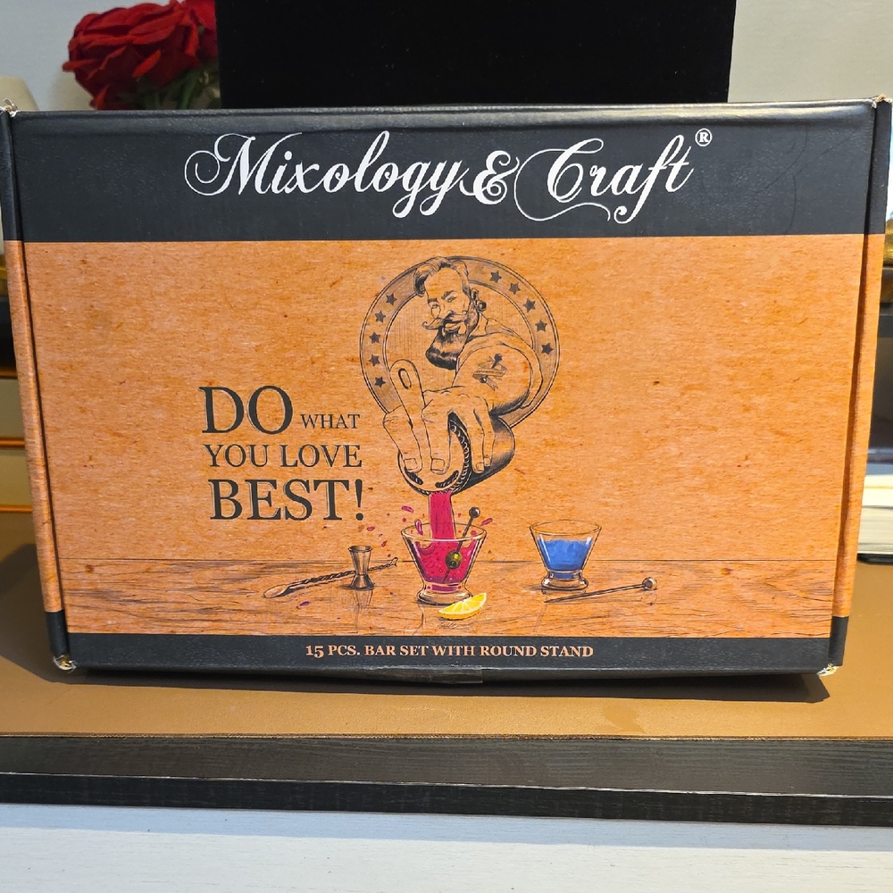 Craft Orange and Black Cocktail Bar Set Box